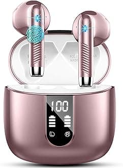 Wireless Earbuds, Bluetooth 5.4 Headphones NEW Wireless Headphones with 4 ENC Mic, 56H Bluetooth Earphones in Ear Noise Cancelling Deep Bass, Mini Ear Buds Bluetooth Earbuds IP7 Waterproof LED DisplayCarbonfree CertifiedClimatePartner certified