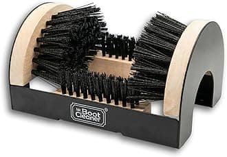Heavy Duty Wooden Shoe Brush Cleaner Outdoor Floor Mount or Portable, Commercial Boot Scraper/Scrubber with Hardware