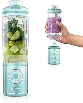 Blast Max Portable Blender - Twist & Go, Personal Smoothie Maker, Ice Crusher, 3 Programs, Cordless, 22oz Removable Vessel, Dishwasher Safe, Leakproof, Sea Glass