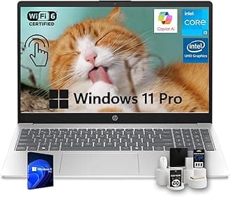 HP Business Laptop, 15.6" Touchscreen 250Nits Display, w/Accessories, Intel i3-1315U(Up to 4.5GHz), Intel UHD Graphics,Copilot AI, Wi-Fi 6, Win 11 Pro, 16 GB RAM, 1 TB SSD