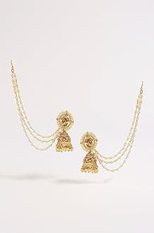 Shining Diva Fashion Metal Gold Plated and Pearl Earrings for Women & Girls
