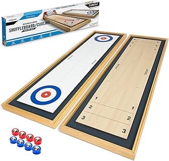 GoSports Shuffleboard and Curling 2 in 1 Tabletop Board Game