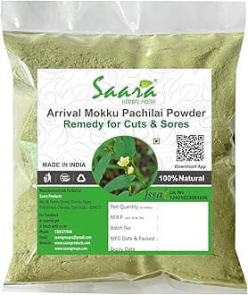 Saara HERBAL FRESH Arrival Mooku Pachilai Powder, Arivalmanai Poondu, Sida acuta, Arival Mookku Pachilai Powder, 300g (Pack of 3 X 100g)