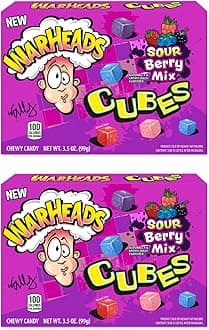 Berry Cubes - Sour, Sweet Berry Mix - Wildberry, Cloudberry, Blueberry, & Sourberry Flavors - 3.5 oz. Theater Boxes - 2 Pack
