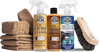 Complete Leather Cleaner and Conditioner Detailing Kit with Total Interior, for Cars, Home, Office, and More (Works on Natural, Faux Leather and More) 9 Items - HOL412