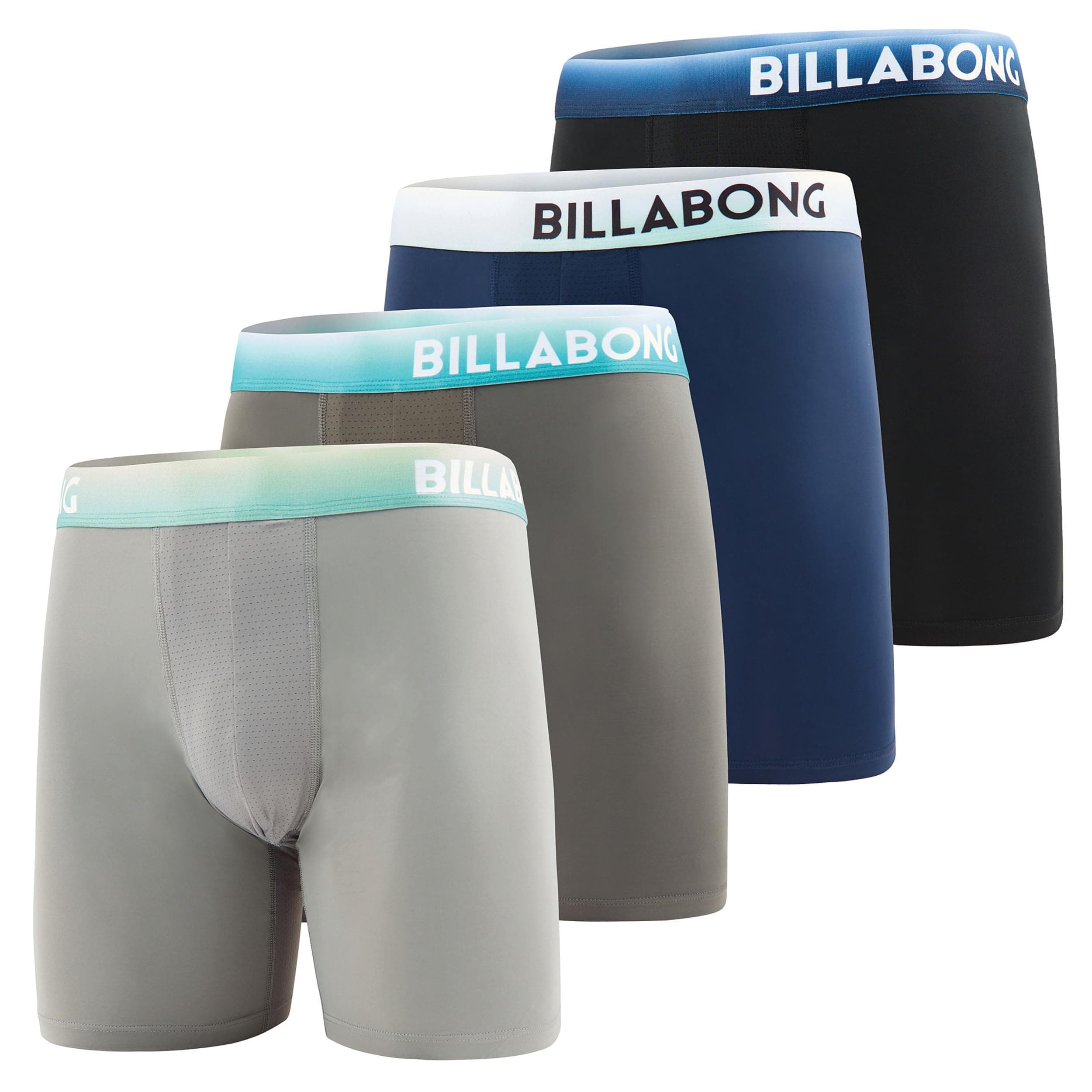 Mens Boxer Briefs 4 Pack Long Leg Performance Compression Shorts Mens Underwear 7.5” Inseam