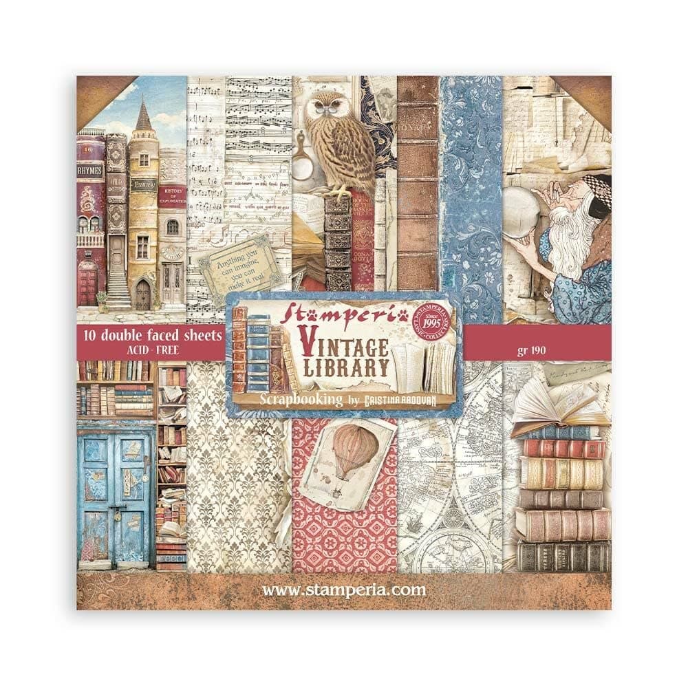 8" x 8" Paper Pad Vintage Library
