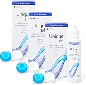 Unique pH Multi-Purpose Solution with RGP Lens Case.4 Fluid Ounce each - 3 Pack