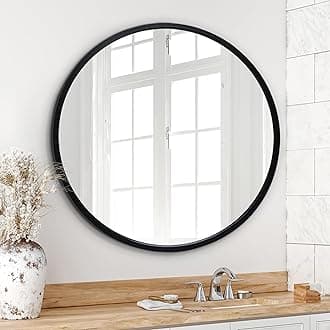 Americanflat 80 cm Black Framed Round Mirror for Wall - Circle Mirror for Bedroom, Entryway, and Living Room Wall Decor - Black Mirror with Hanging Hardware Included