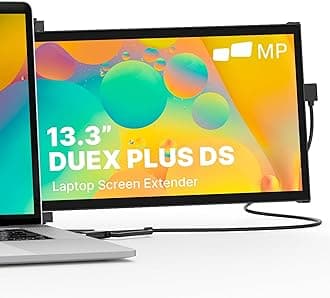 Mobile Pixels Duex Plus DS Portable Laptop Monitor, 13.3'' Laptop Screen Extender, Type-C/HDMI Plug and Play, Portable Monitor for 13'' to 14.5'' Laptop