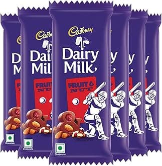 Cadbury Dairy Milk Fruit And Nut Chocolate Bars, 75 Gm (Pack Of 6)