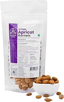 Sattvic Foods Bitter Apricot Kernels (100 g) | Dehydrated & Ozonated | Unprocessed & Raw | Boosts Immunity & Lowers Cholesterol levels | Soak Overnight, Eat Plain or Consume With Honey