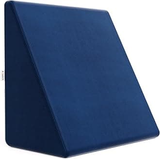 FOVERA Wedge Pillow Memory Foam | 2 Years Warranty | Orthopedic Wedge Cushion for Back Support, Sleeping, Leg Elevator, Pregnancy, GERD, Anti Snoring (Navy Blue, 18 x 17.5 x 11 Inch)