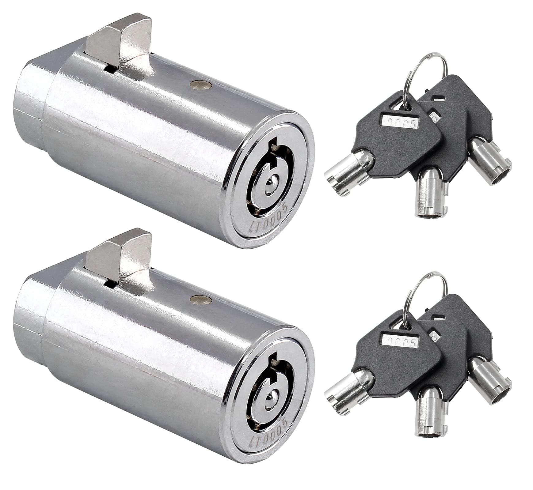 2 Set Vending Machine Lock and Key (Keyed Alike), High Security Tubular Keyway Soda Machine Locks