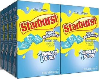 Starburst Blue Raspberry Singles To Go Drink Mix, 0.59 OZ, 6 CT (Pack of 8)