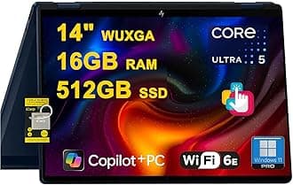 OmniBook X Flip 2-in-1 Laptop 14" WUXGA IPS Touch (400nits) Intel 8-core Ultra 5 226V (Up to 40 Tops) 16GB RAM 512GB SSD for Creator Designer Business Professional Win11Pro ICP Hub/Copilot+ AI PC