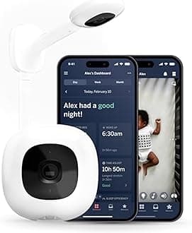 Nanit Pro Smart Baby Monitor & Wall Mount – Wi-Fi HD Video Camera, Sleep Coach and Breathing Motion Tracker, 2-Way Audio, Sound and Motion Alerts, Nightlight and Night Vision, Includes Breathing Band