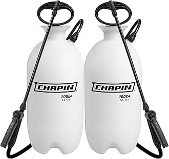 Chapin 20024 Pump Sprayer, 2‑Gallon, Lawn & Garden, Translucent Poly Tank, Funnel‑Top, SureSpray Anti‑Clog Filter, Adjustable Cone Nozzle & 34" Hose for Fertilizer, Weed & Pest Application, Pack of 2
