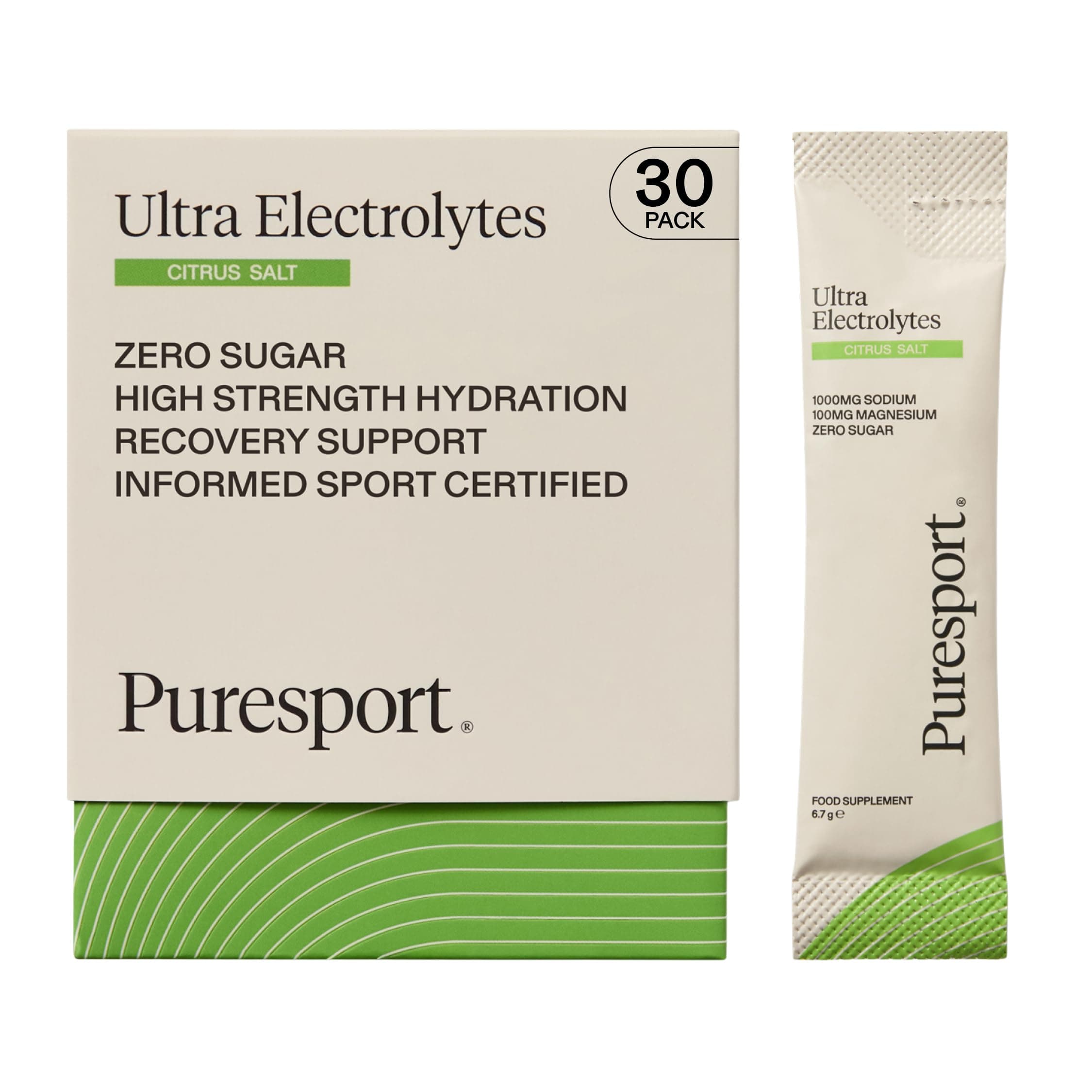 Ultra Electrolytes Hydration Citrus Salt (30 Pack), High Performance Sugar Free Electrolytes Powder, 1000mg Sodium, Optimise Hydration & Support Muscles, Travel-Friendly Format