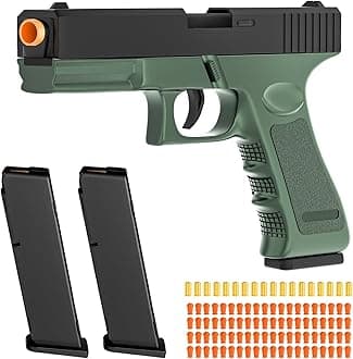 Stress Shot Toy Gun - Soft Bullet Toy Gun, Semi-Automatic Mode, Realistic Shell Ejecting Toy Guns, Birthday, Green