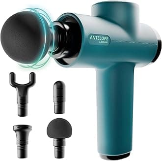 Beurer Antelope BOOM Massage Gun, compact with 4 attachments, for relaxation and regeneration, powerful trigger point massage, muscle massager with 5 intensity levels & rechargeable battery