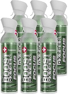 (6 Pack) Boost Oxygen - Think Tank Special Edition 10 Liter Rosemary | All-Natural Respiratory Support for Aerobic Recovery, Altitude, Performance and Health