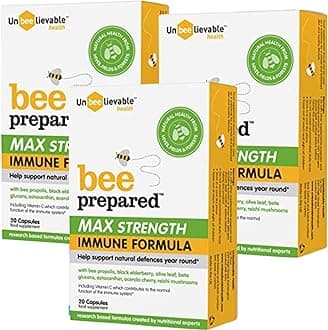 – Health Bee Prepared Max Strength Immune System Formula - Created by Nutritional Experts - Contains Bee Propolis, Elderberry and More – Immunity Support Supplement