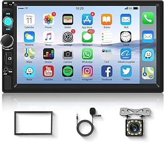 Hodozzy 2Din Car Stereo 7" Touch Screen Car Multimedia Player Bluetooth Double DIN FM Radio, Support Mirror Link, AUX / USB Port, Rear Camera Connection, Steering Wheel Control, Color Backlight