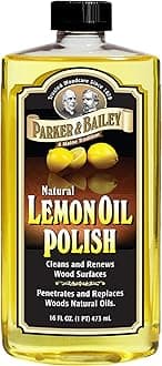 Lemon Oil Polish, Natural Lemon Scented Furniture Cleaner & Wood Table Cleaner, Renews & Restores a Finish for Woods, Protects from Drying or Cracking, Leaves a Shiny Finish, 16 oz