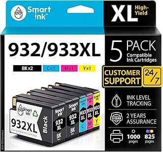 Compatible Ink Cartridges Replacement for HP 932XL 933XL 932 XL 933 XL 5 Pack Combo (2 Black, Cyan/Magenta/Yellow) for HP Printer OfficeJet 6600 6700 7610 7612 6100 7510 7110 7620