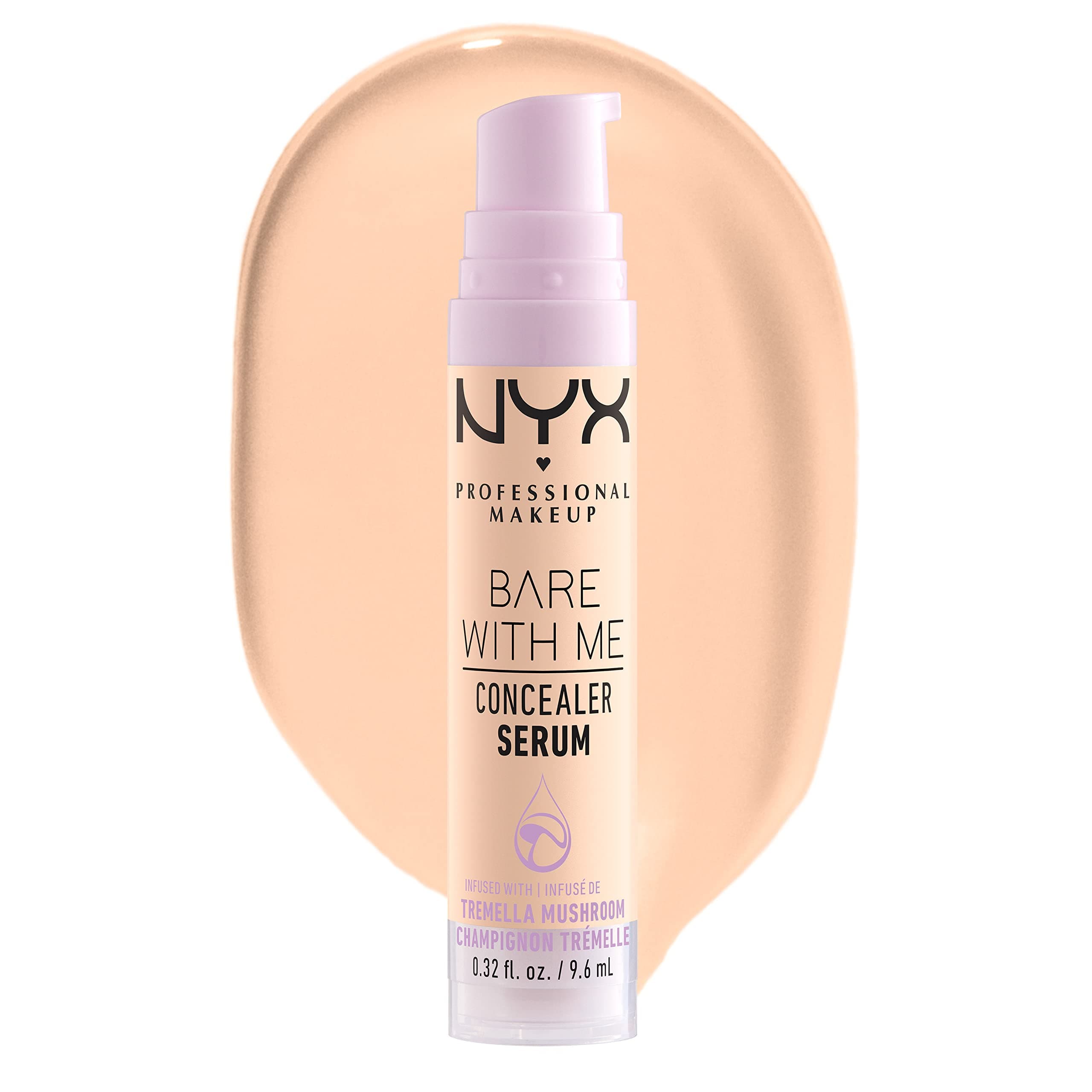 Nyx Professional Makeup Bare With Me Concealer Serum, Natural, Medium Coverage, Fair, 9.6Ml