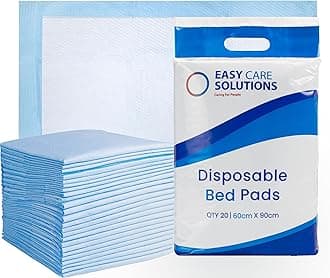 EASY CARE SOLUTIONS 40 x 60 x 90 cm | Disposable Incontinence Bed Pads, Underpads, Bed Mats, Mattress Protectors, Incontinence Pads, Waterproof Bed Sheets for Babies, Children & Adults | 2 Packs of 20