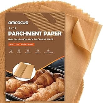 200 Pcs Parchment Paper Sheets, 9x13 In Non-Stick Precut Baking Parchment for Baking, Grilling, Air Fryer, Steaming, and More (Unbleached) - Quarter Sheet Size, Perfect for Bread, Cakes, Cookies