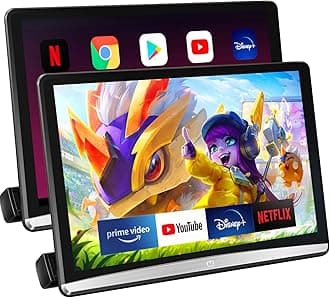 12.4" Android 4K Headrest Monitor for Backseat, Support Wireless Phone Connection, Touch Screen Monitors, with
