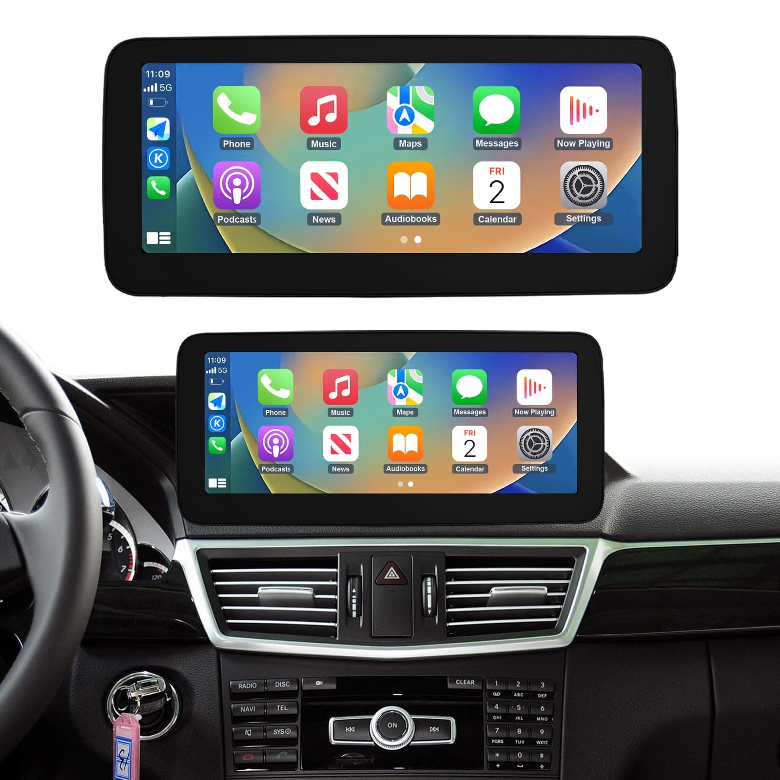 NINETOM 10.25 inch Touchscreen Wireless CarPlay Android Auto Multimedia Car Radio Receiver Compatible with Mercedes Benz E Class W212 with NTG4.0 System (2009-2012)