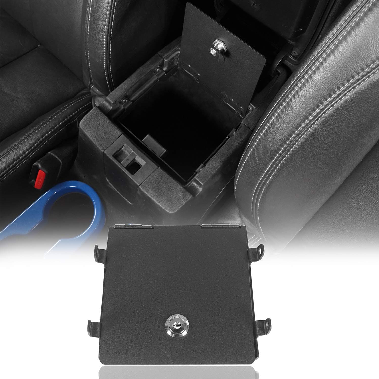 Center Console Organizer Insert Tray Armrest Lock Vault Box Storage for 2011-2018 Jeep JK Wrangler & Unlimited Sport Sahara Rubicon