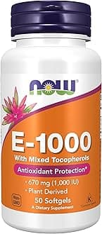 NOW Foods Supplements, Vitamin E-1,000 IU Mixed Tocopherols, Antioxidant Protection*, 50 Softgels