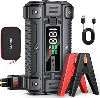 BRPOM Car Jump Starter, 3000A Peak 23800mAh (Up to 10.0L Gas or 8.0L Diesel Engine, 50 Times) 12V Auto Booster Battery Charger Jump Box with Quick Charger Smart Jump Cables, (BM500)