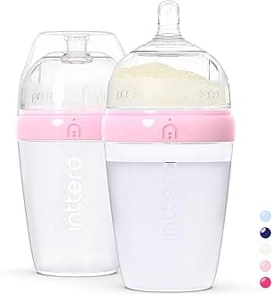 Inttero 9oz Pink Formula Dispenser Anti Colic Baby Bottles 2 Pack/Medium Flow (Cute Pink) — Everyday Baby Essential — Formula Bottle — Biberones para Formula — PopYummy Mixie — Easy Baby Brezz
