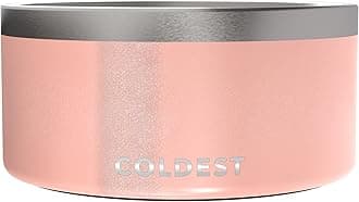 Coldest Dog Bowl, Anti Rust Metal & Non Slip Dog Bowls Large, Spill Proof Heavy Duty 3 Layers Insulated Dog Bowl, Food & Water Bowl for Dogs, Cats, Dishwasher Safe (200 oz, Forever Pink Glitter)