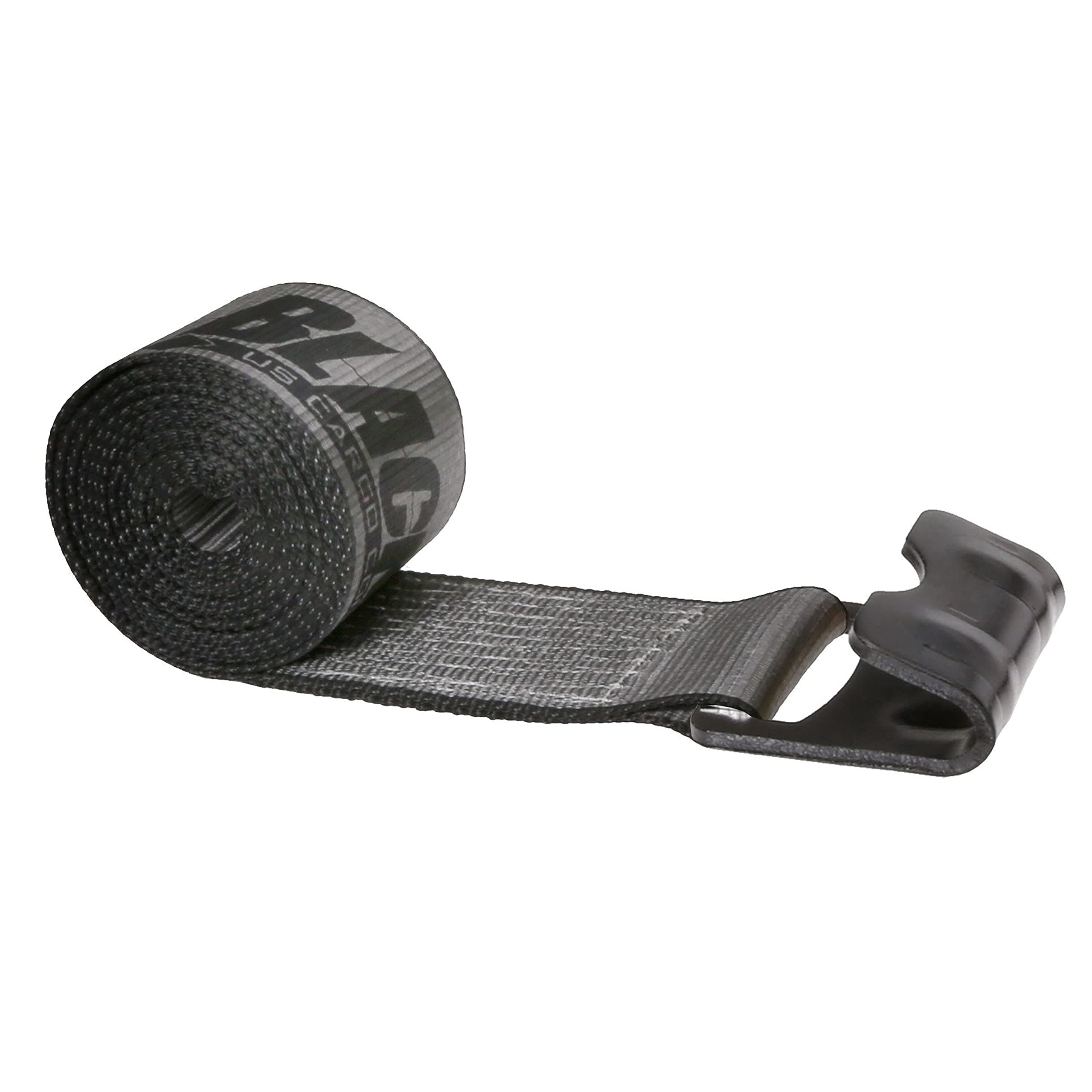 Blackline Heavy-Duty 4 Inch Winch Strap with Flat Hook, 4 Inches Wide x 30 Feet Long, Black Winch Straps, Dependable Tiedowns