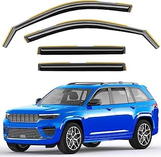 in-Channel Window Rain Guards Fit for Jeep Grand Cherokee(Not for L 3-Row) 2022-2025 Extra Durable Window Deflectors Vent Shades Visors Exterior Car Accessories Visors Rain Guards -4 pcs
