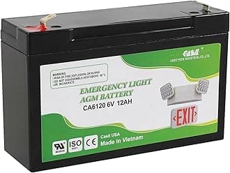 Casil CA6120 6V 12Ah Emergency Light Battery Exit Sign Lithonia Compatible