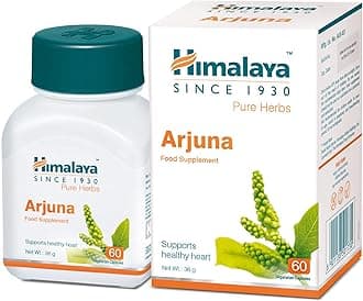 Himalaya Herbals Pure Herbs Arjuna Single Herb Food Supplement, Supports Healthy Blood Pressure Levels, Sustains Blood Circulation Within The Normal Rage, Antioxidants Rich - 60 Capsules