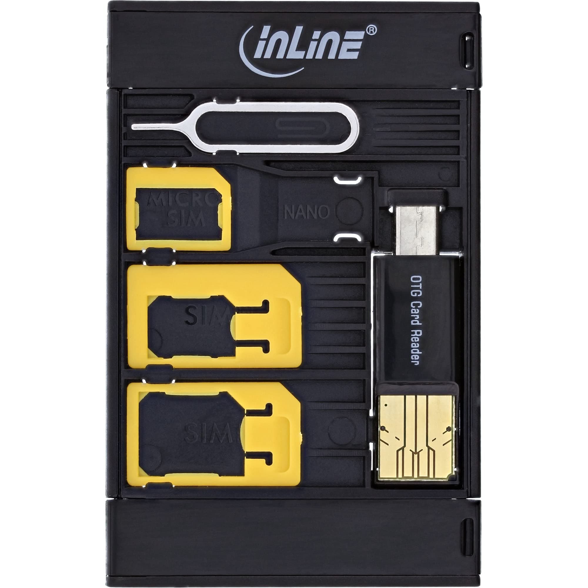 InLine 35091 SIM-Box, SIM Card Adapter and Accessory Box with OTG Card Reader