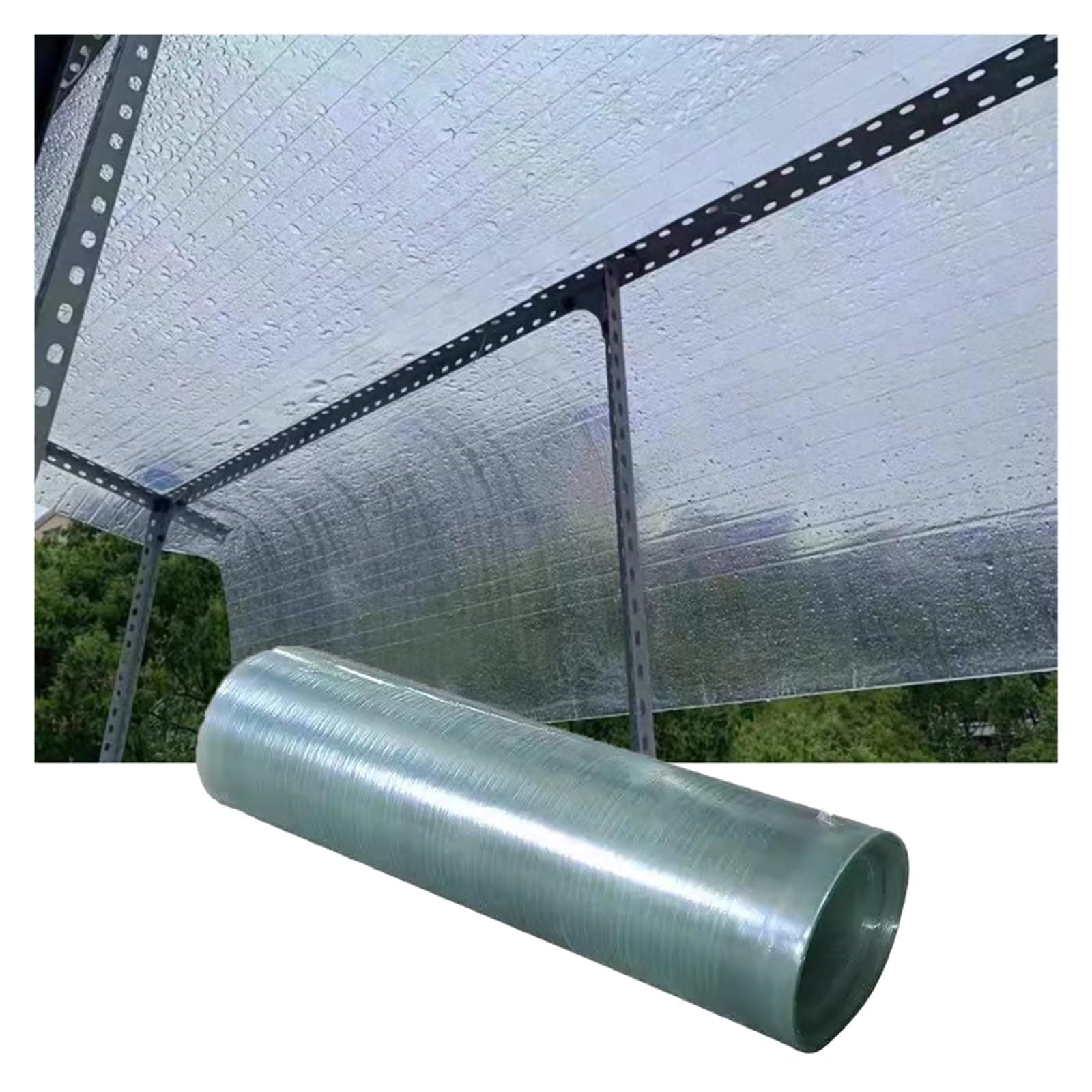 WIGING Polycarbonate Roofing Sheet, Daylighting Panel for UV Protection Rainproof Insulation, Transparent Green House Plastic Cover, Can Cut(1mm)