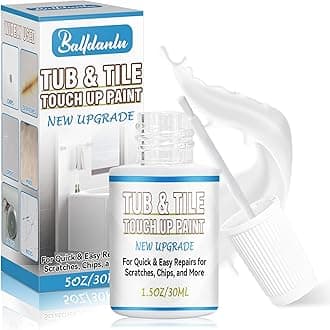 Tub and Tile Paint, 1.5 OZ High-Gloss White Touch Up Paint Pen for Bathtub, Quick-Dry Porcelain Repair Kit for Scratches & Chips on Tubs, Tiles, Enamel, Sinks, Toilets, Porcelain, Acrylic and Cast Iron