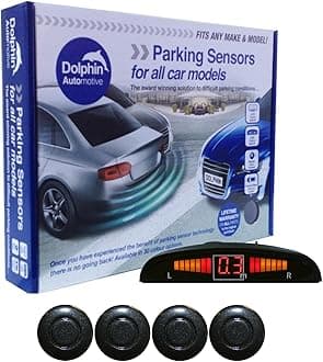 Dolphin DPS450 Reverse Parking Sensors In 32 Colours 4 Ultrasonic Radar Sensors Kit Audio & Display Alert System Matt & Gloss Black +30 More Colours (Coal Grey)