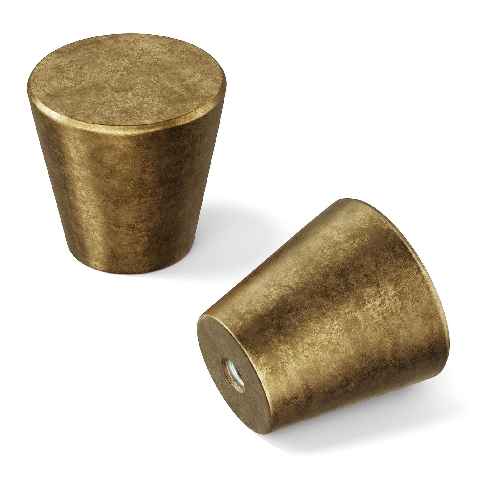 homdiy 15 Pack Antique Brass Cabinet Knobs Drawer Knobs Vintage Small Drawer Pulls Round Kitchen Cabinet Hardware