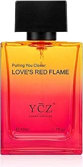 LOVE'S RED FLAME Men's Perfume 1.65 oz, Gradient Red Flame Bottle for Passionate Love Perfume, Spicy Woody Signature Long-Lasting Fragrance - Ideal Men Perfumes for Special Occasions Daily